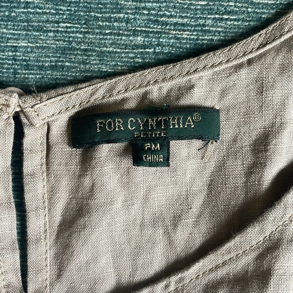 For Cynthia Petite Linen Dusty Mauve Tank Top - Picture 11 of 13